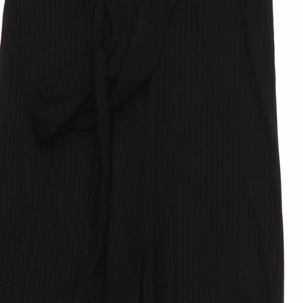Womens UK Size S Stradivarius Regular Fit Cropped Black Trousers