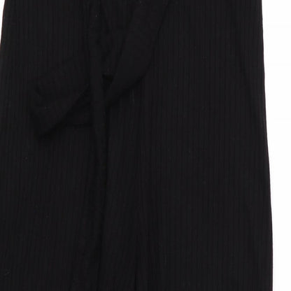 Womens UK Size S Stradivarius Regular Fit Cropped Black Trousers