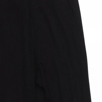 Womens UK Size S Stradivarius Regular Fit Cropped Black Trousers