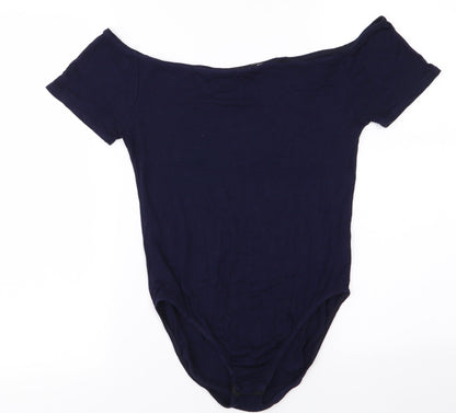 Boohoo Womens Blue   Bodysuit One-Piece Size 12