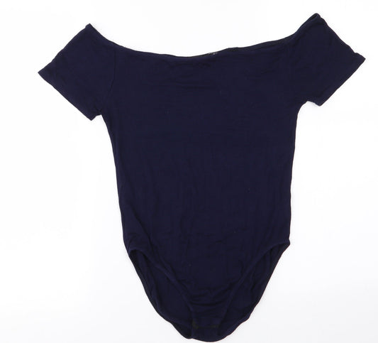 Boohoo Womens Blue   Bodysuit One-Piece Size 12