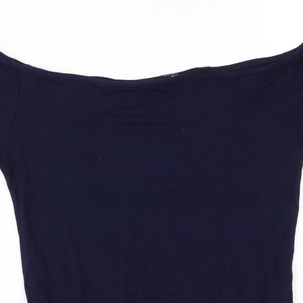 Boohoo Womens Blue   Bodysuit One-Piece Size 12