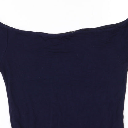 Boohoo Womens Blue   Bodysuit One-Piece Size 12