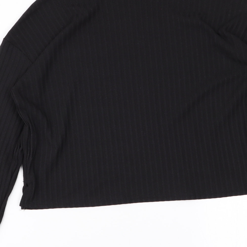 Womens UK Size XS Divided Black Basic T-Shirt