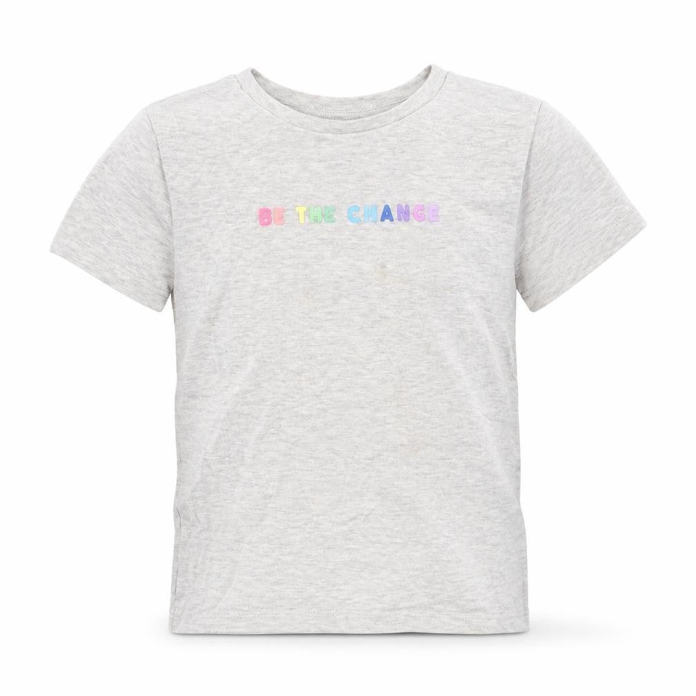 Front view of Marks & Spencer girls’ grey basic t-shirt, size 8-9, years