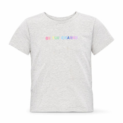 Front view of Marks & Spencer girls’ grey basic t-shirt, size 8-9, years