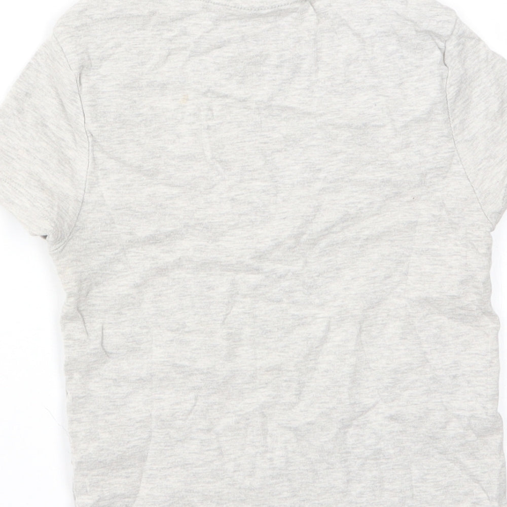 Brand and care label for Marks & Spencer girls’ grey basic t-shirt, size 8-9, years