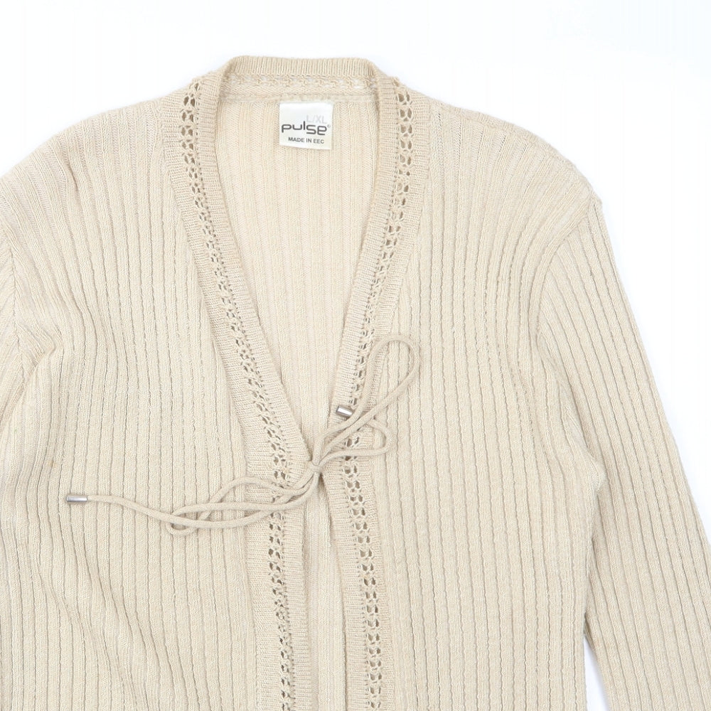 Womens UK Size L Pulse Beige Shrug Jumper