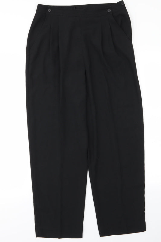 Womens UK Size 12 Frank Usher Regular Fit  Black Trousers