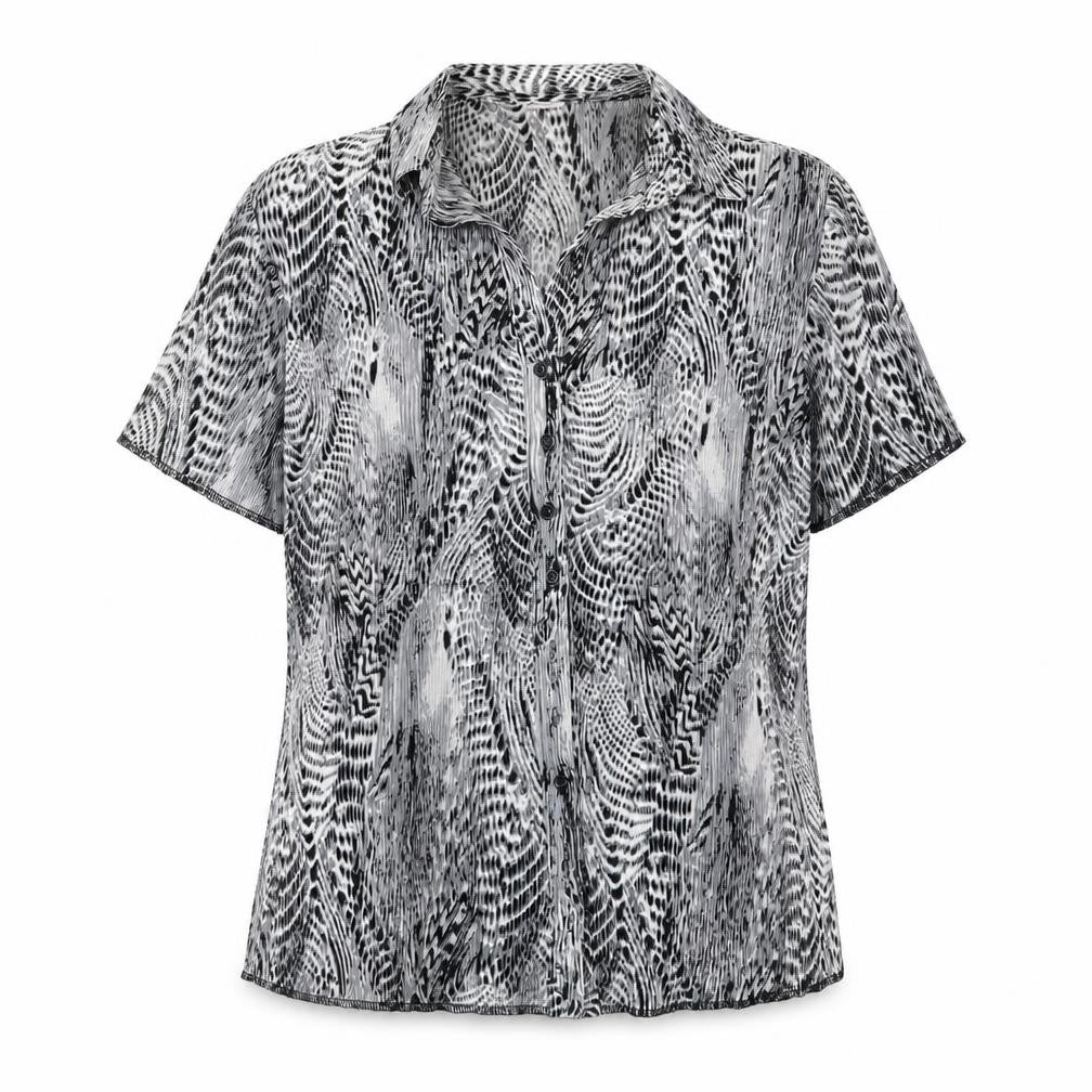 Womens UK Size 14 Damart Black Basic Button-Up