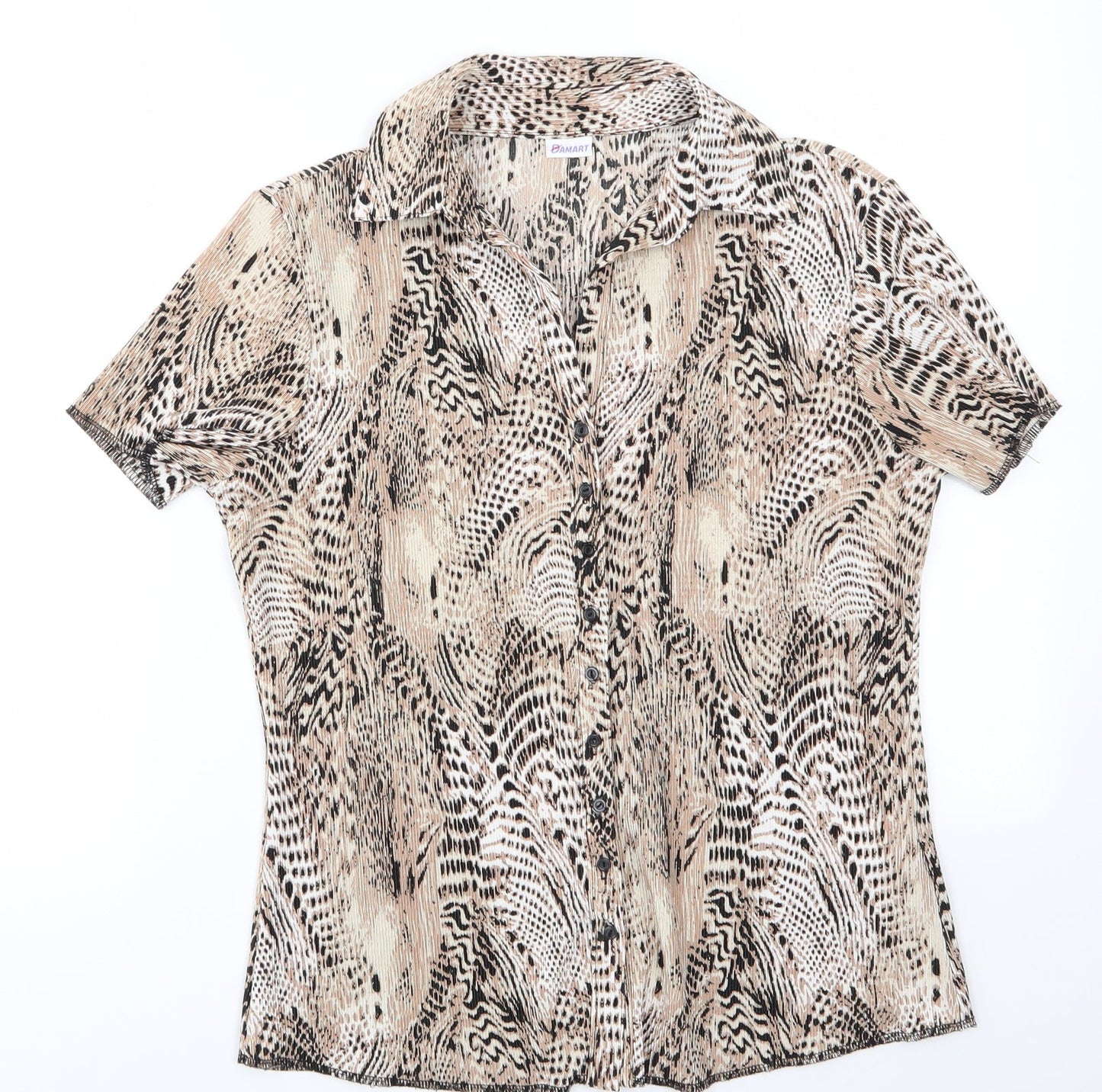 Womens UK Size 14 Damart Brown Basic Button-Up
