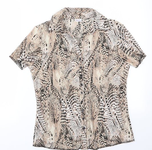 Womens UK Size 14 Damart Brown Basic Button-Up