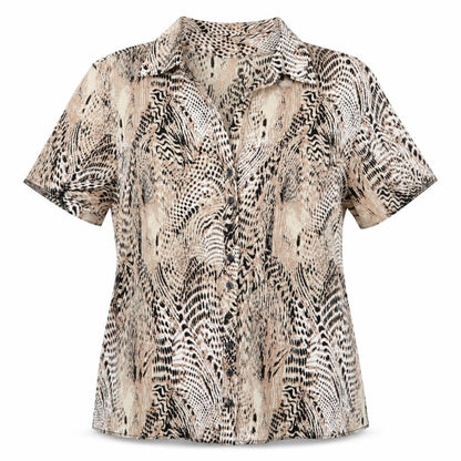 Womens UK Size 14 Damart Brown Basic Button-Up