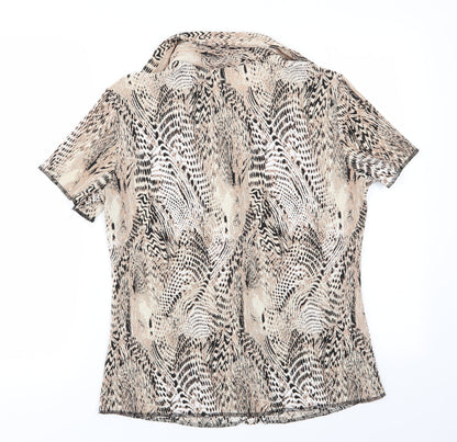 Womens UK Size 14 Damart Brown Basic Button-Up
