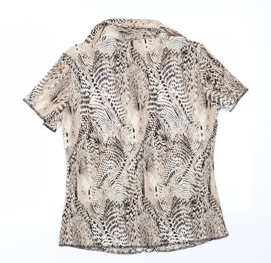 Womens UK Size 14 Damart Brown Basic Button-Up