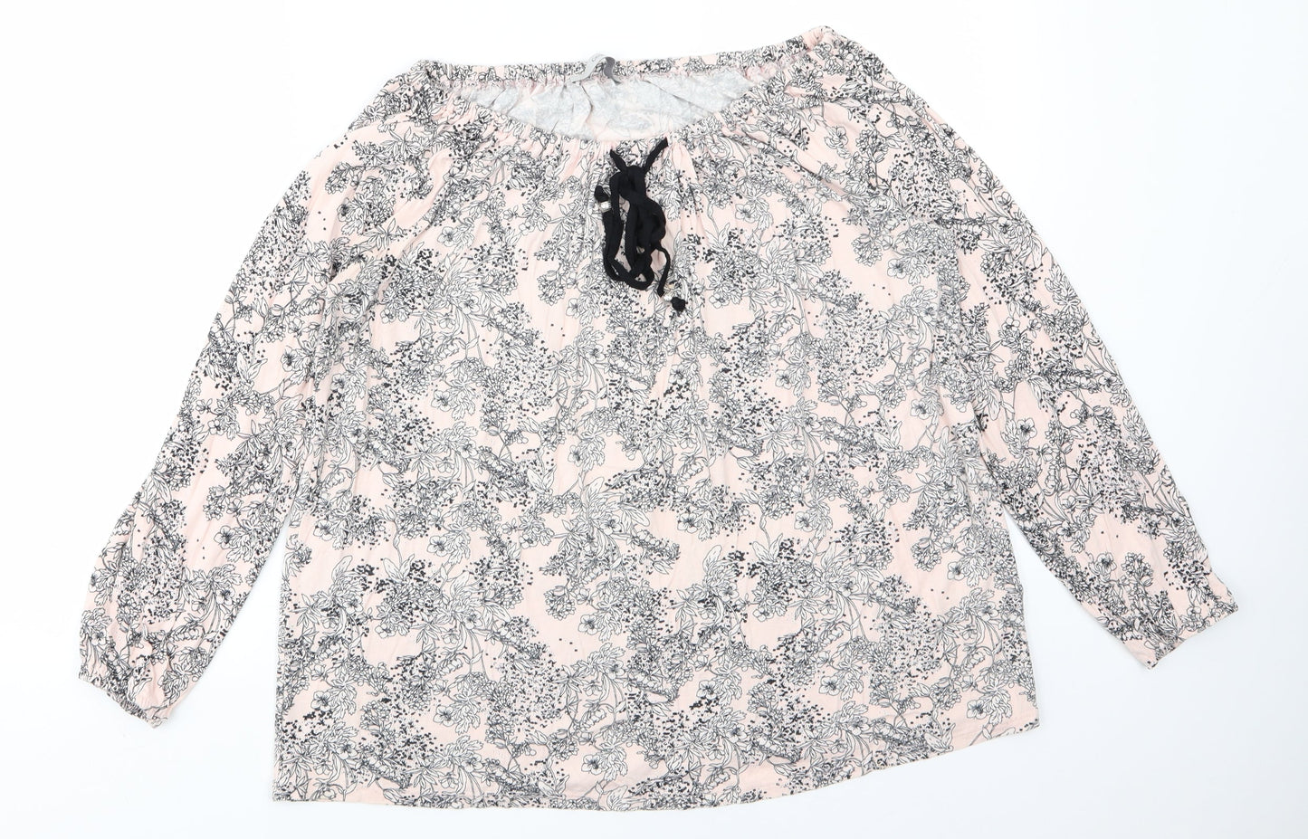 George Womens Pink Floral  Basic Blouse Size 12