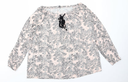 George Womens Pink Floral  Basic Blouse Size 12