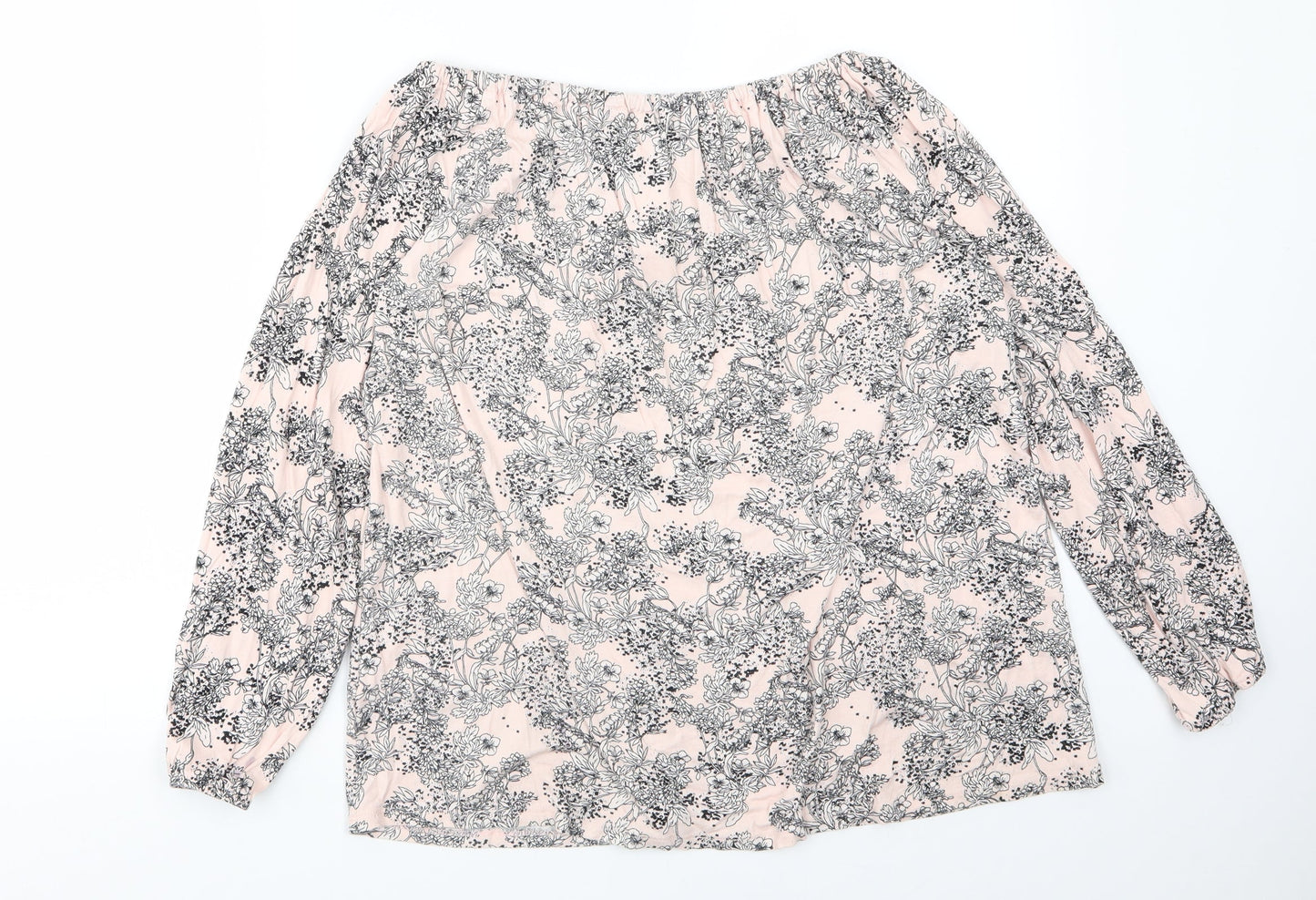 George Womens Pink Floral  Basic Blouse Size 12