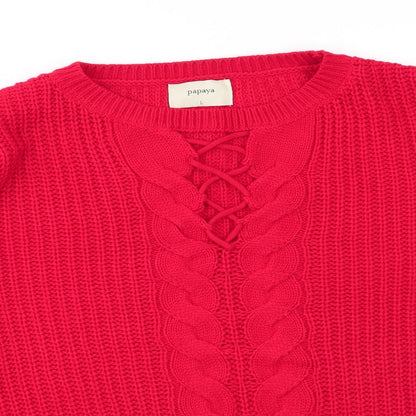 Womens UK Size L Papaya Red Pullover Jumper