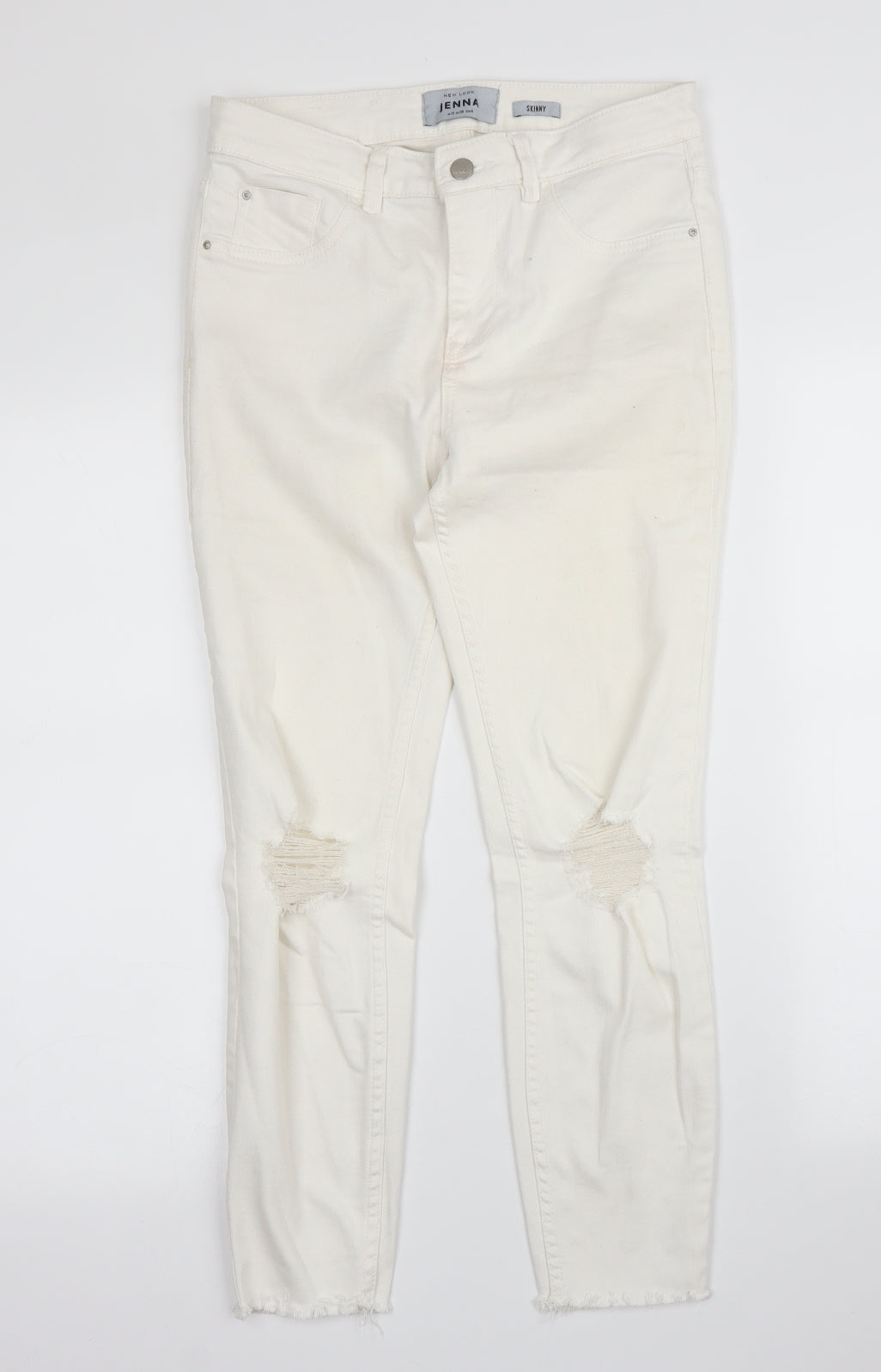 New Look Womens White  Denim Skinny Jeans Size 10 L24 in