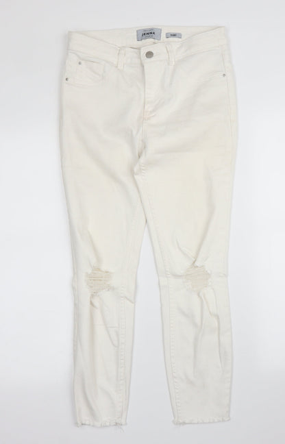 New Look Womens White  Denim Skinny Jeans Size 10 L24 in