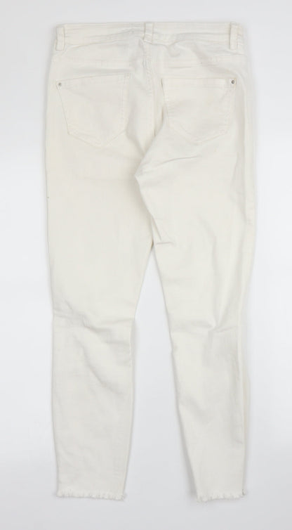 New Look Womens White  Denim Skinny Jeans Size 10 L24 in