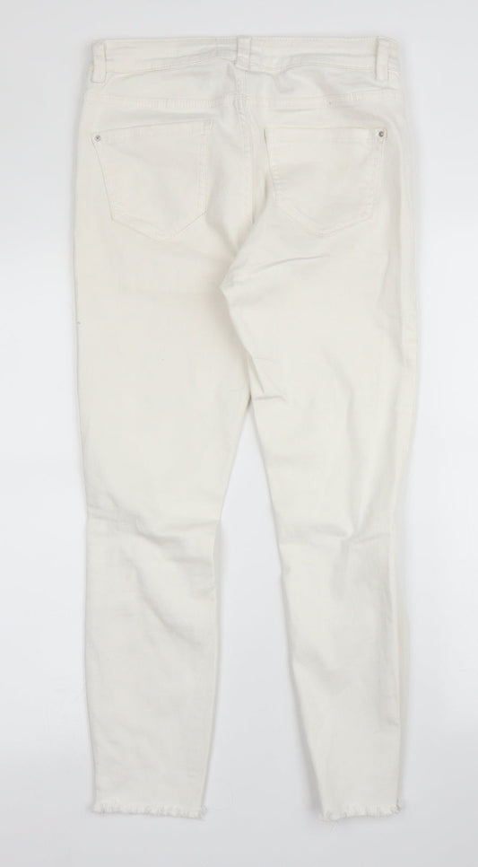 New Look Womens White  Denim Skinny Jeans Size 10 L24 in