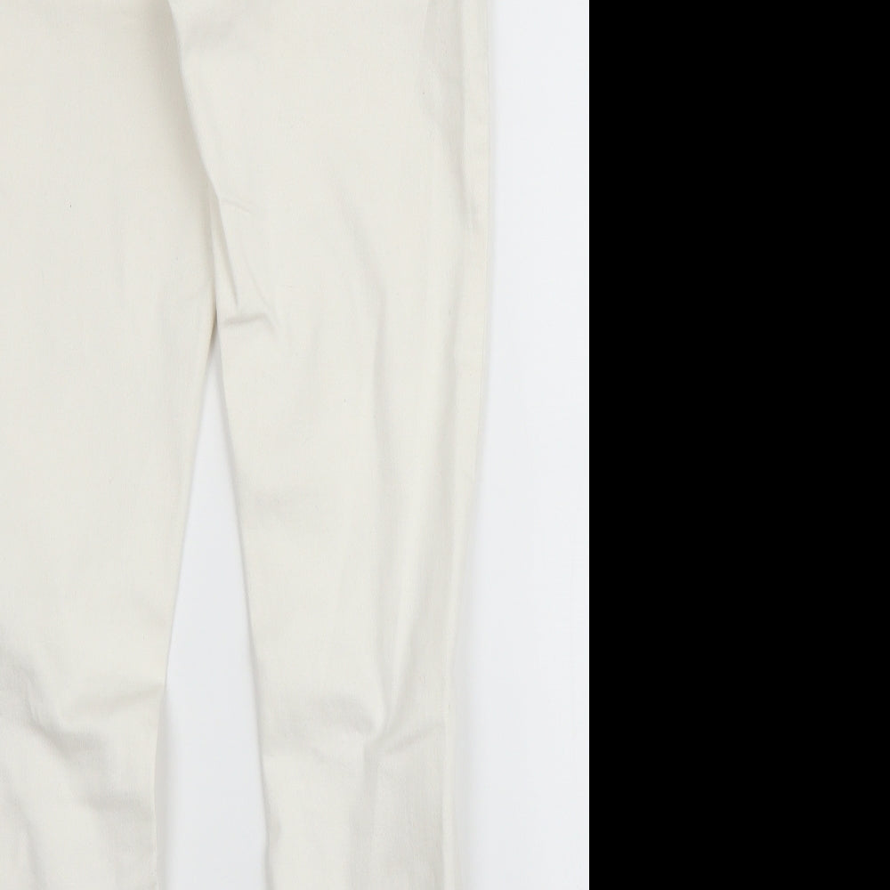 New Look Womens White  Denim Skinny Jeans Size 10 L24 in