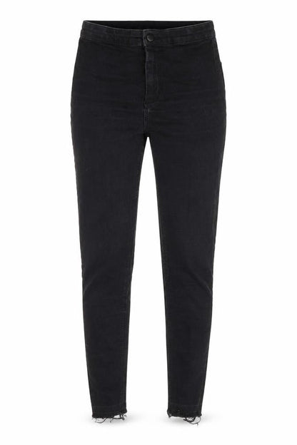 Front view of Topshop women’s black denim skinny jeans, size UK 24, in, 27-inch leg