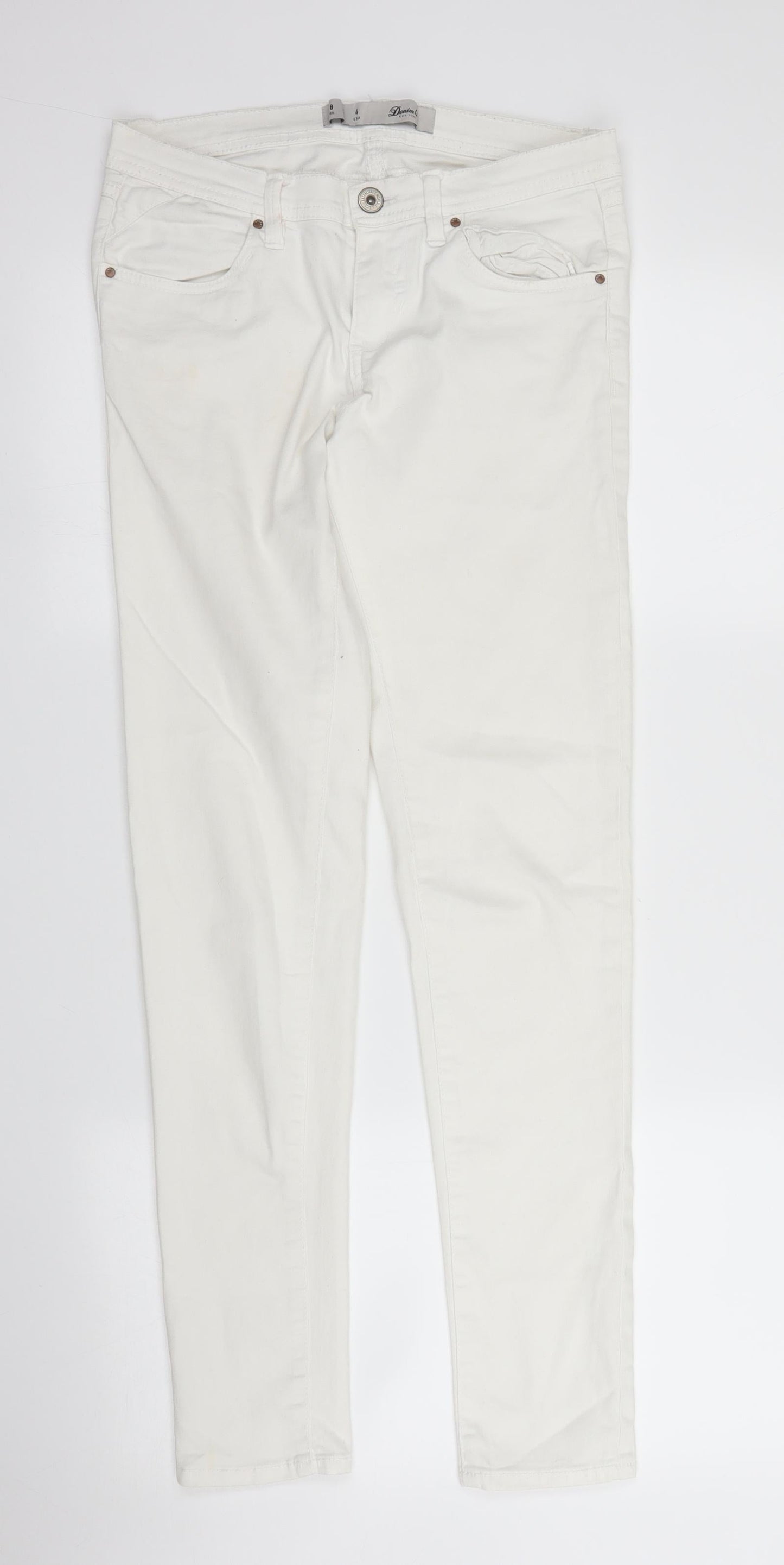 Primark Womens White  Denim Skinny Jeans Size 8 L28 in