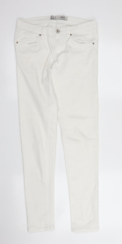 Primark Womens White  Denim Skinny Jeans Size 8 L28 in
