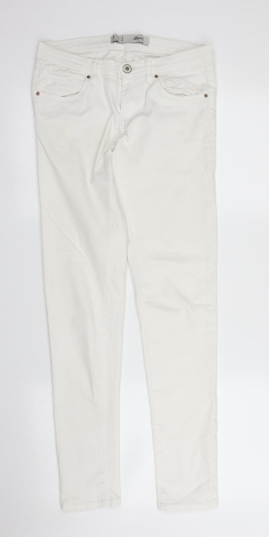 Primark Womens White  Denim Skinny Jeans Size 8 L28 in