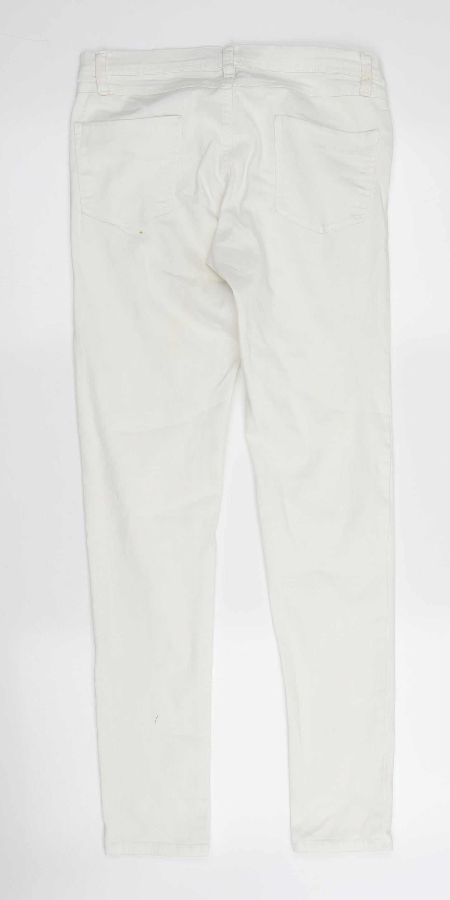 Primark Womens White  Denim Skinny Jeans Size 8 L28 in