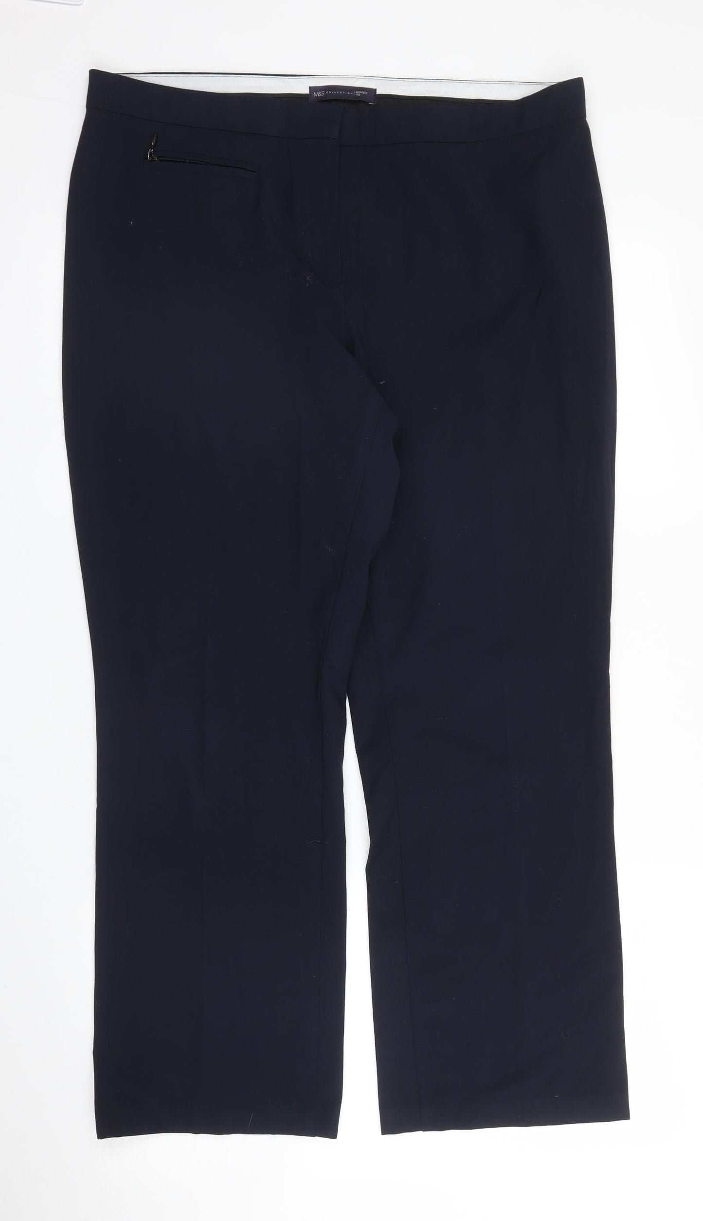 Womens UK Size 14 M&S Regular Fit  Blue Trousers