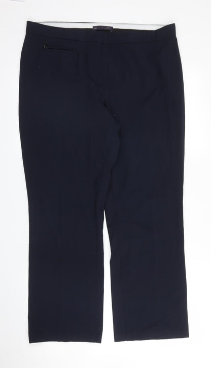 Womens UK Size 14 M&S Regular Fit  Blue Trousers