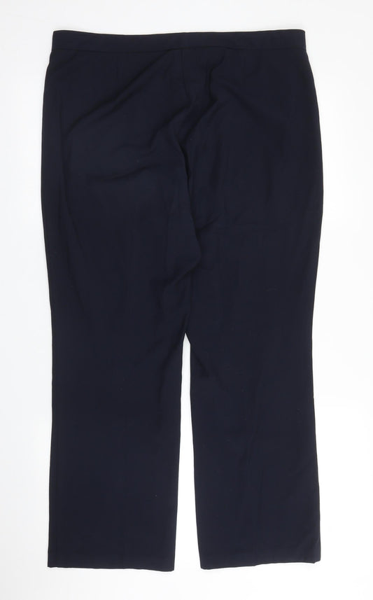 Womens UK Size 14 M&S Regular Fit  Blue Trousers