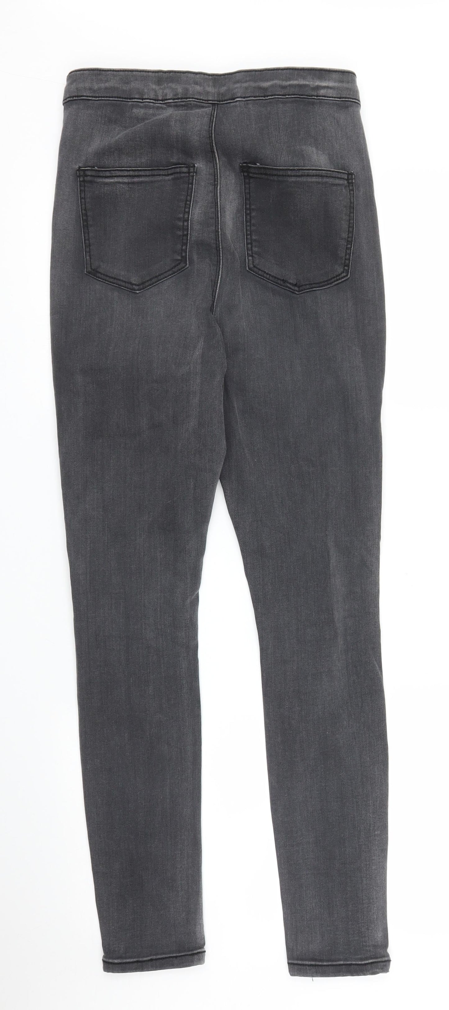 PRETTYLITTLETHING Womens Black  Denim Skinny Jeans Size 10 L27 in