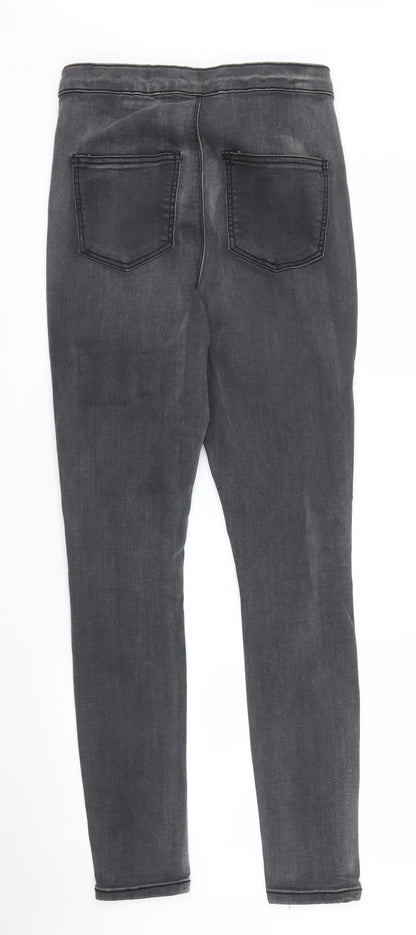 PRETTYLITTLETHING Womens Black  Denim Skinny Jeans Size 10 L27 in