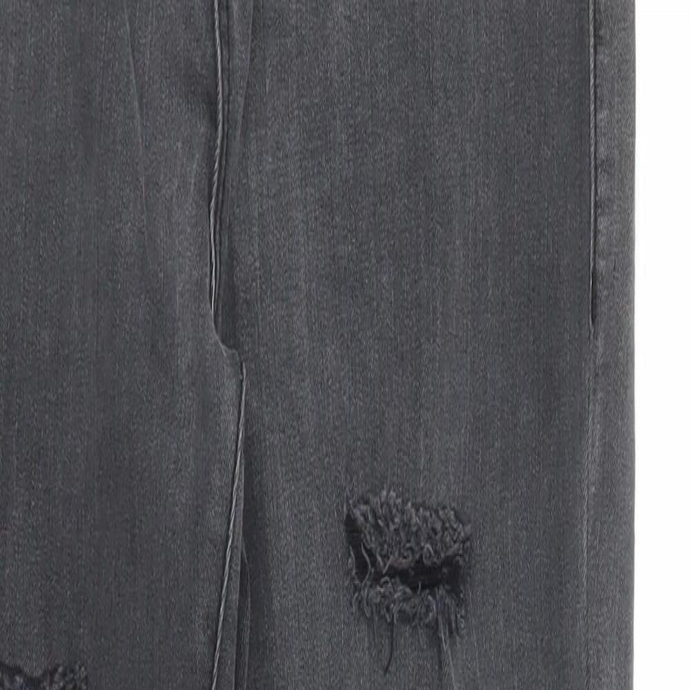 PRETTYLITTLETHING Womens Black  Denim Skinny Jeans Size 10 L27 in