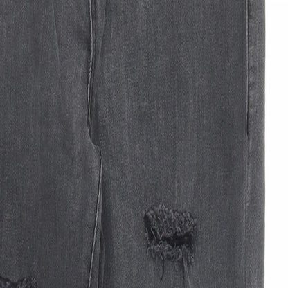 PRETTYLITTLETHING Womens Black  Denim Skinny Jeans Size 10 L27 in