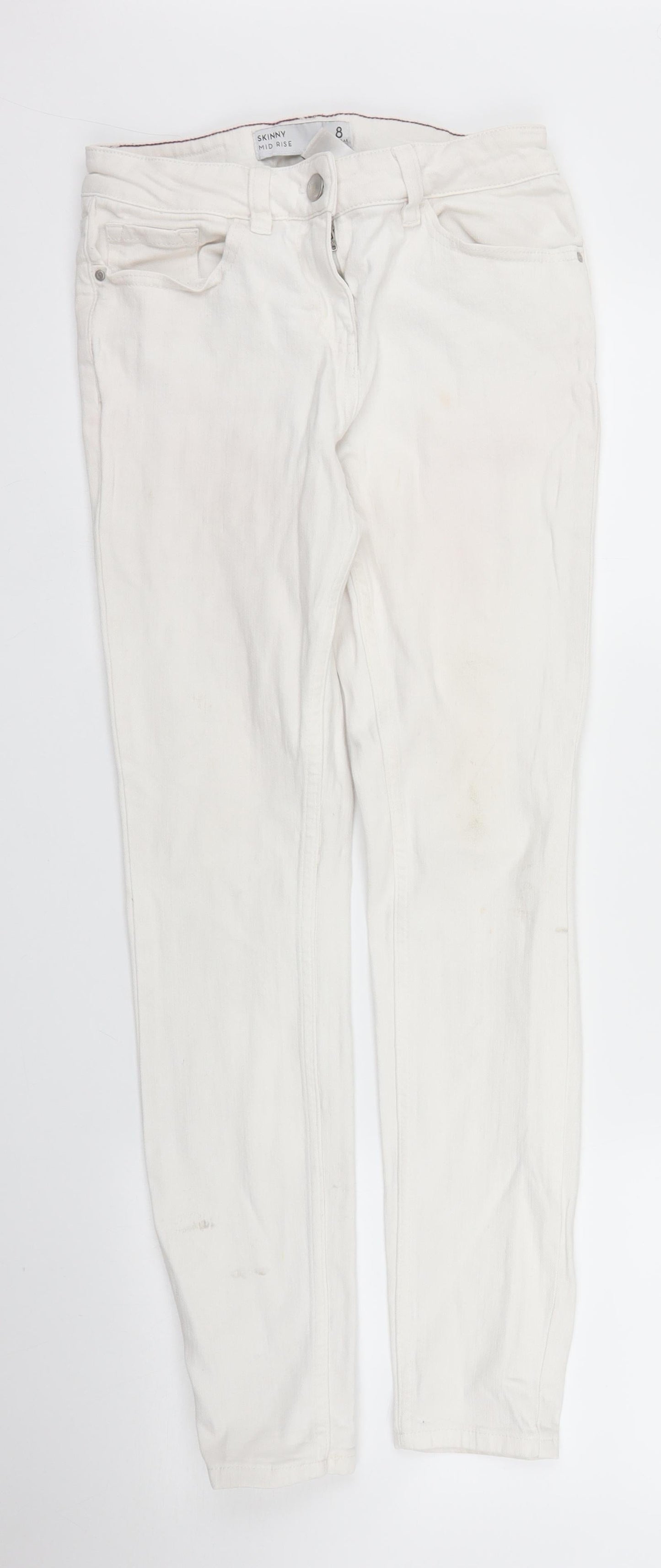 NEXT Womens White  Denim Skinny Jeans Size 8 L27 in