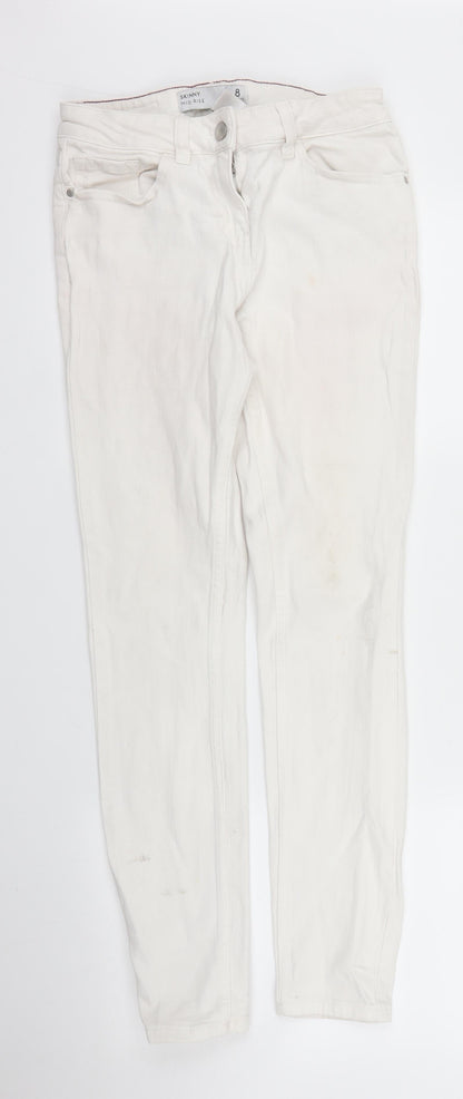 NEXT Womens White  Denim Skinny Jeans Size 8 L27 in