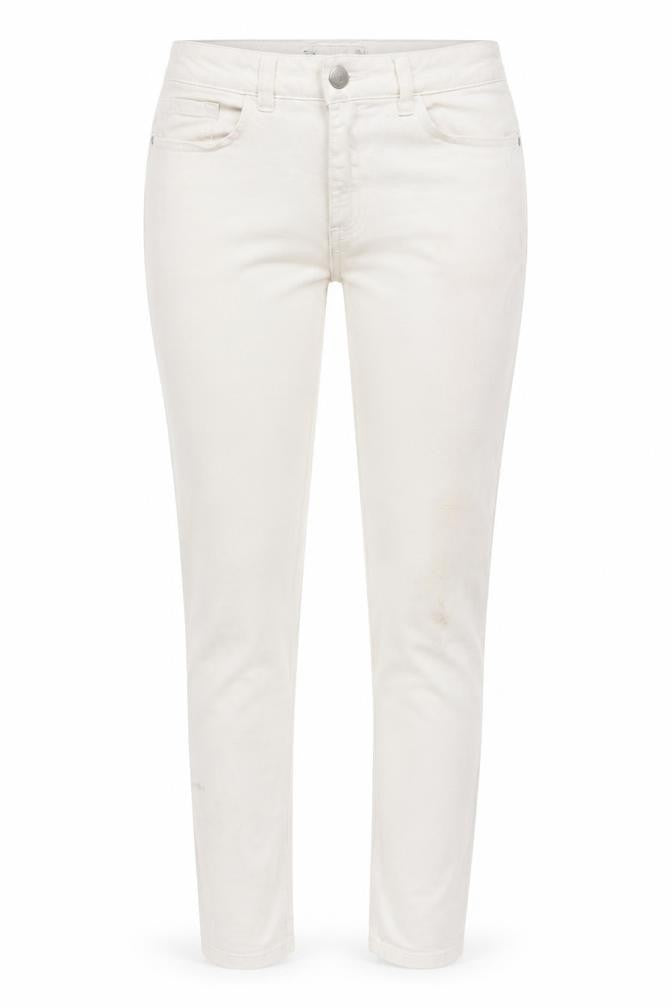 Front view of Next women’s white denim skinny jeans, size UK 8, 27-inch leg
