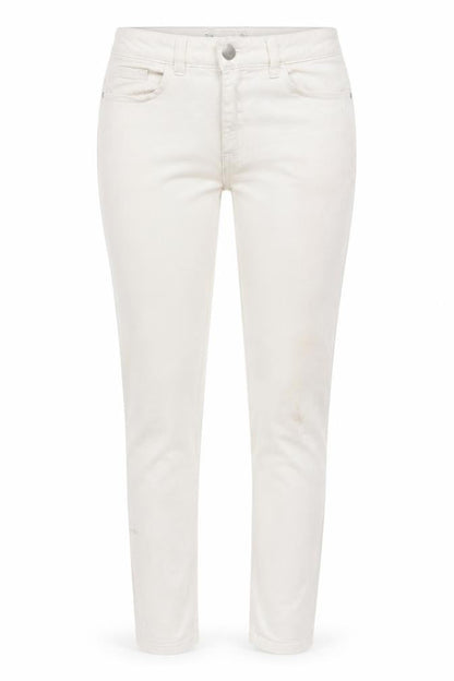 Front view of Next women’s white denim skinny jeans, size UK 8, 27-inch leg