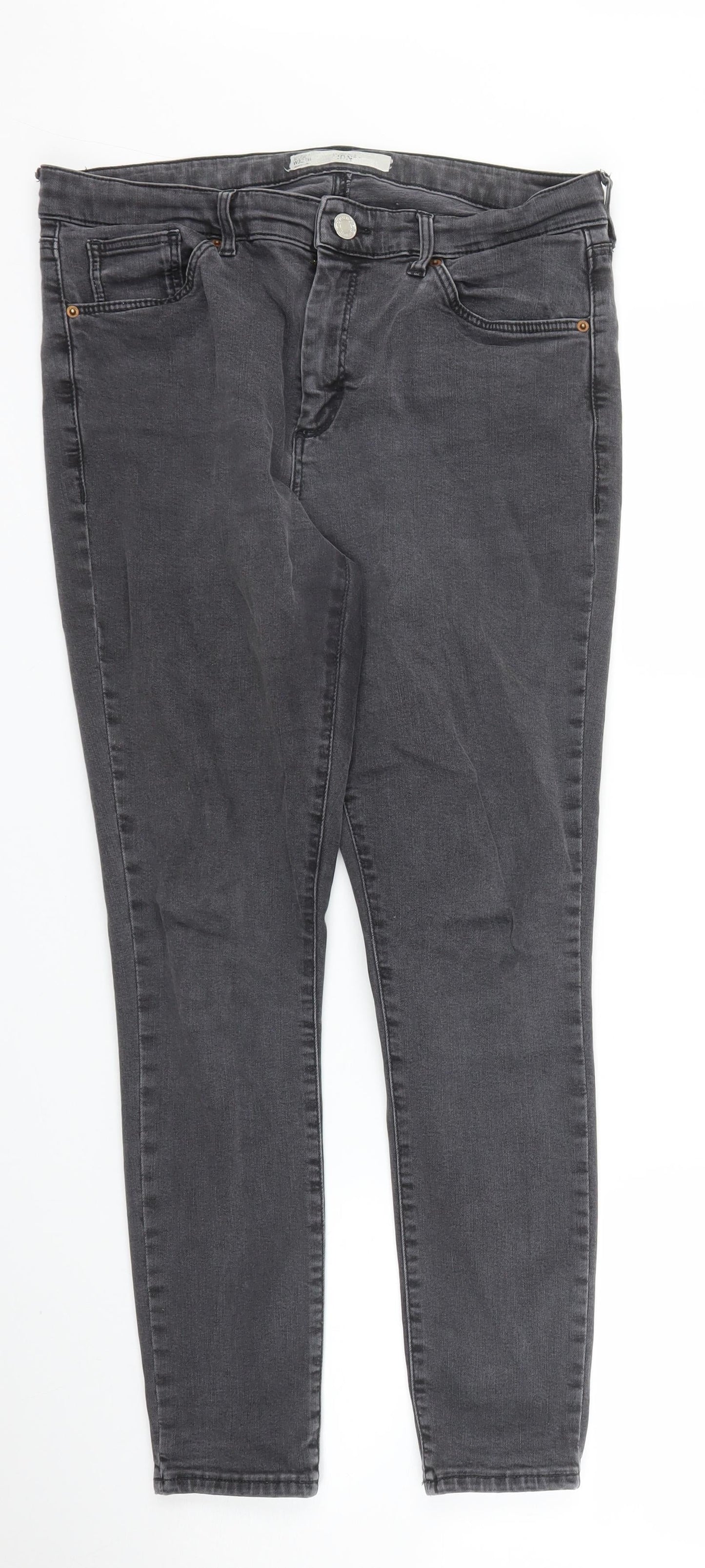 Topshop Womens Grey  Denim Skinny Jeans Size 30 in L25 in