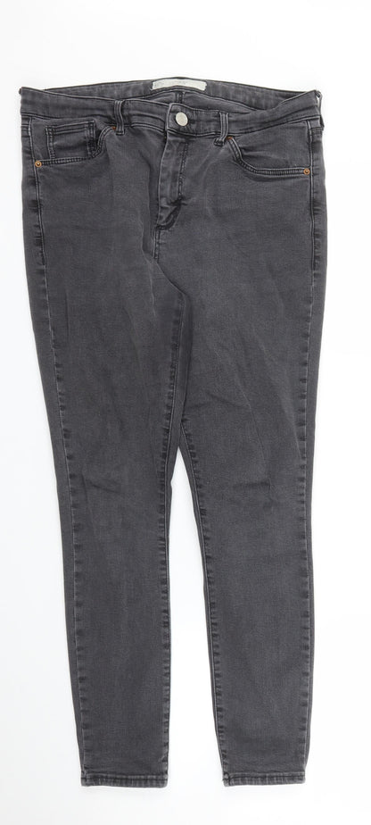 Topshop Womens Grey  Denim Skinny Jeans Size 30 in L25 in