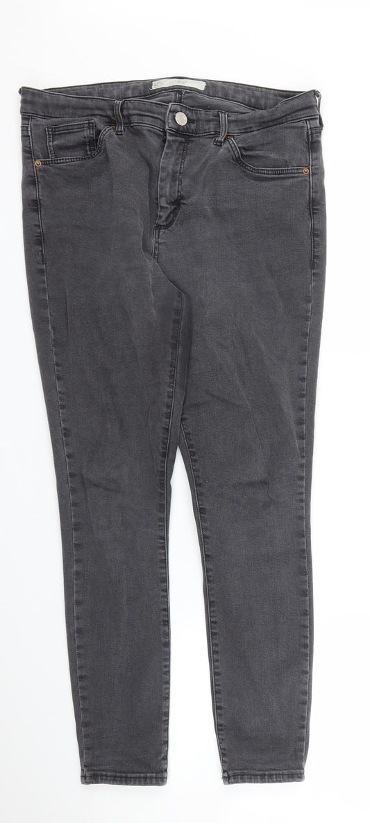 Topshop Womens Grey  Denim Skinny Jeans Size 30 in L25 in