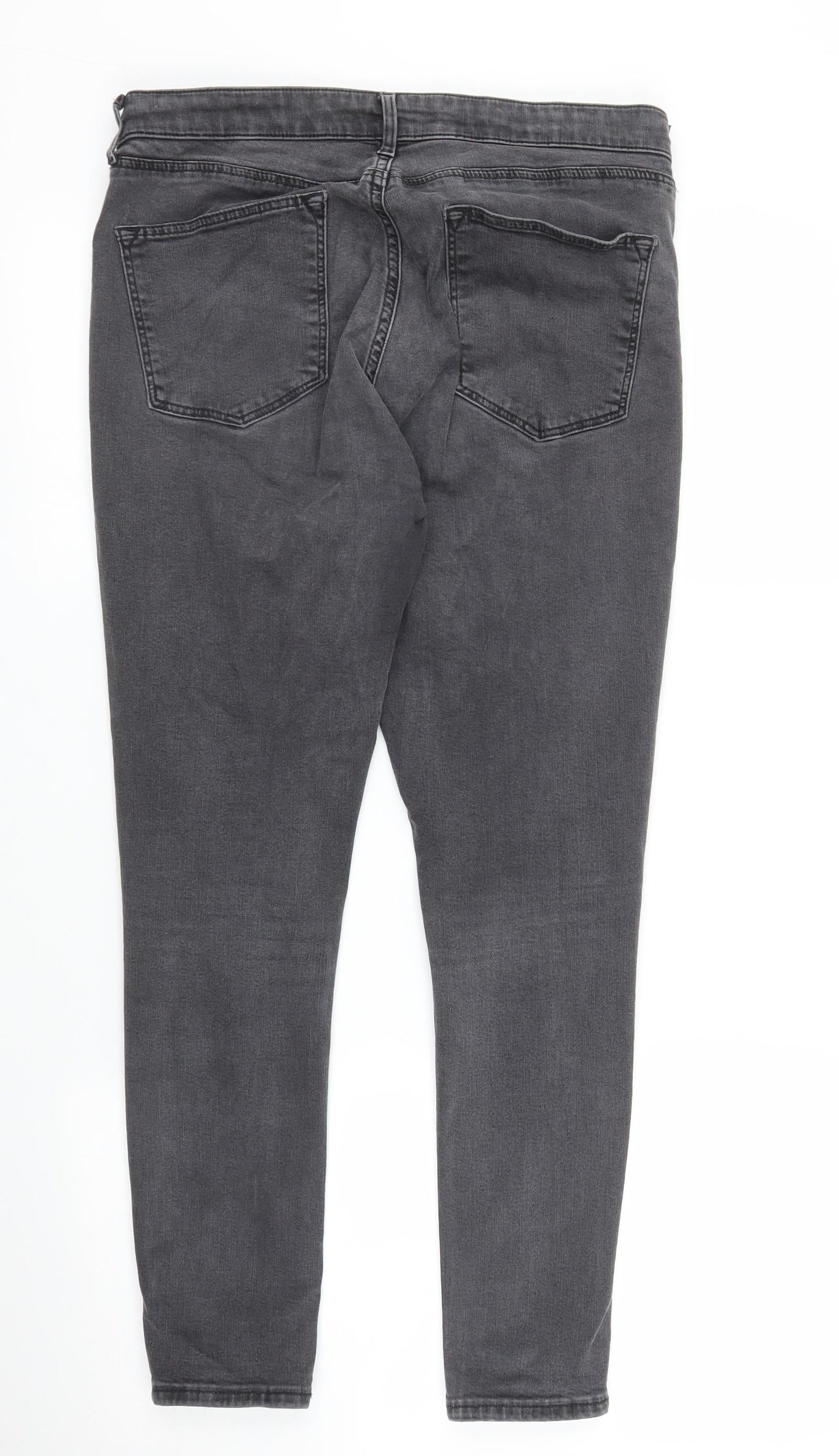 Topshop Womens Grey  Denim Skinny Jeans Size 30 in L25 in