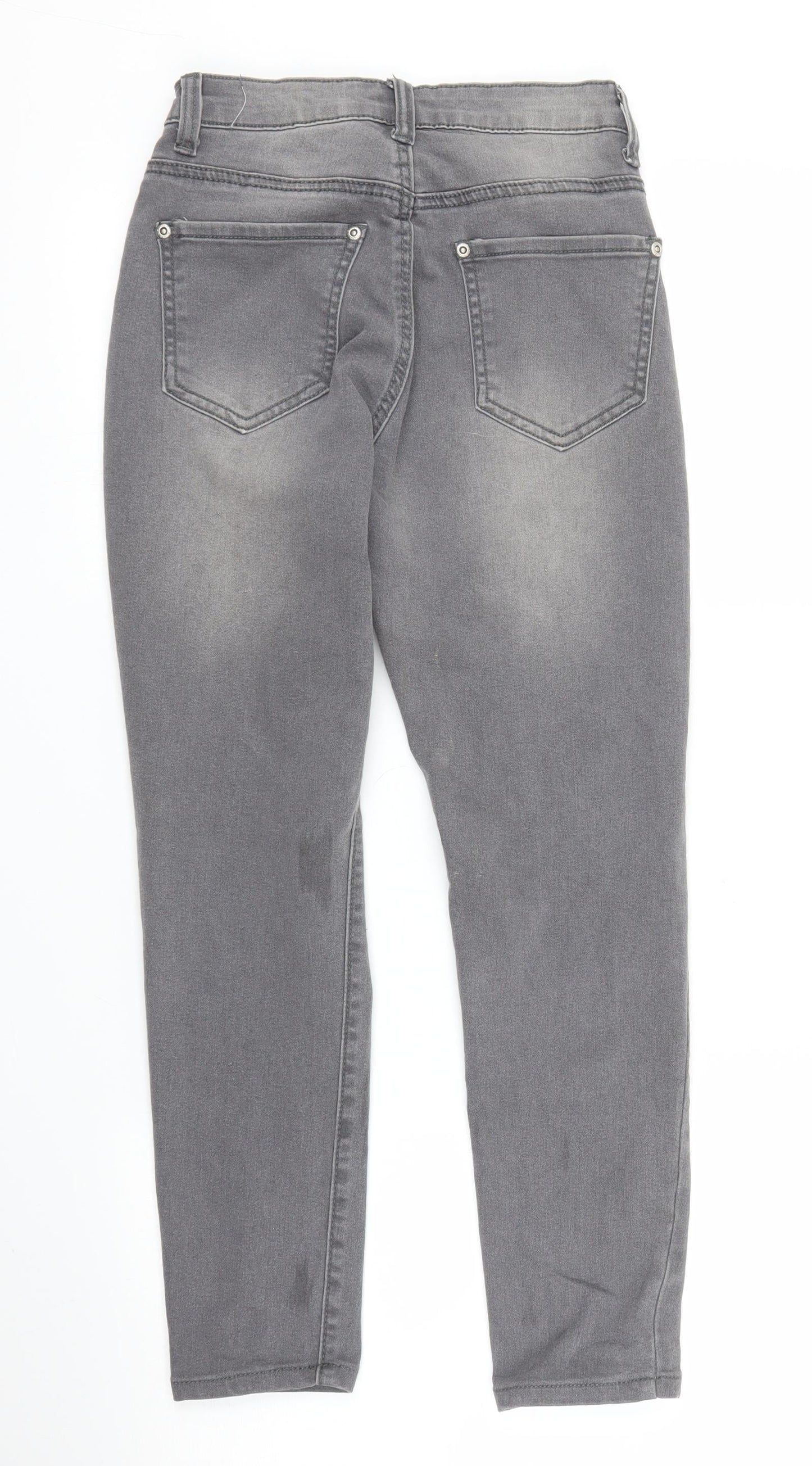 Boohoo Womens Grey  Denim Skinny Jeans Size 6 L24 in