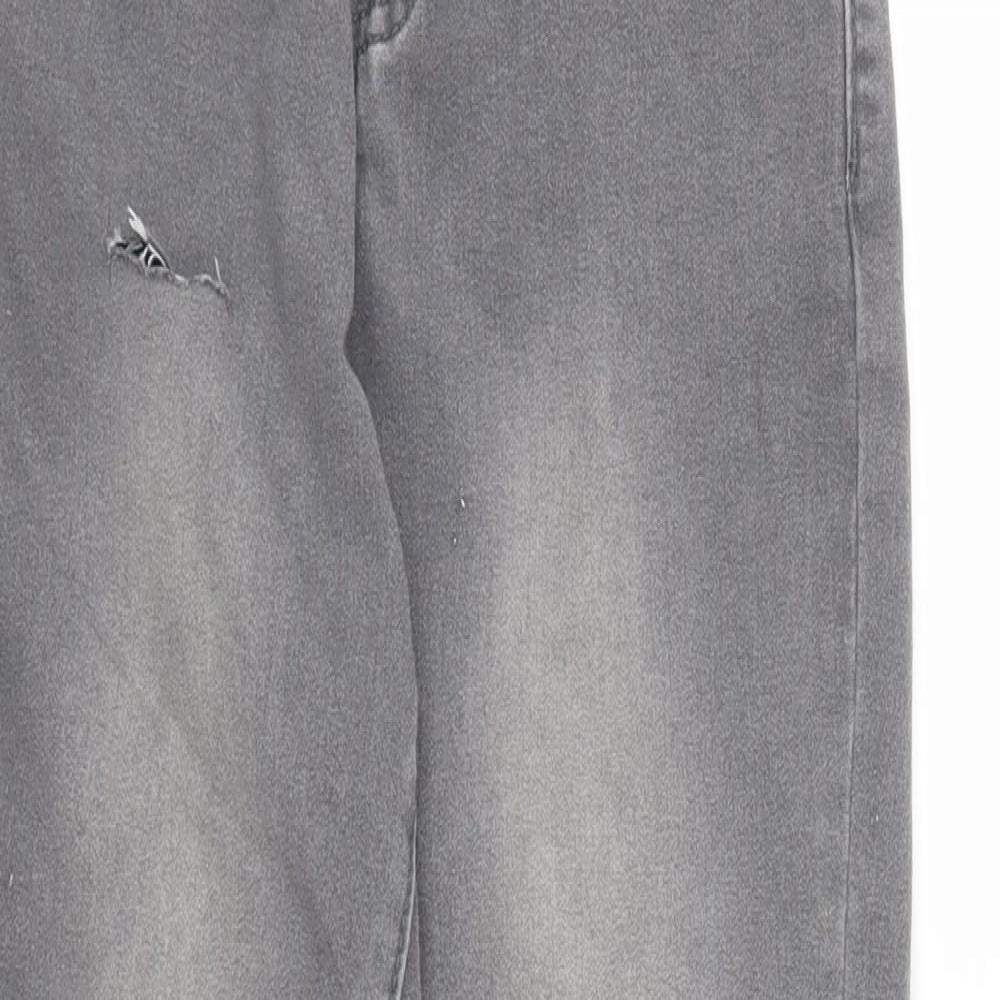 Boohoo Womens Grey  Denim Skinny Jeans Size 6 L24 in
